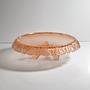 Vintage Pelikan Bowl Rosaline Pressed Glass 1930s 1