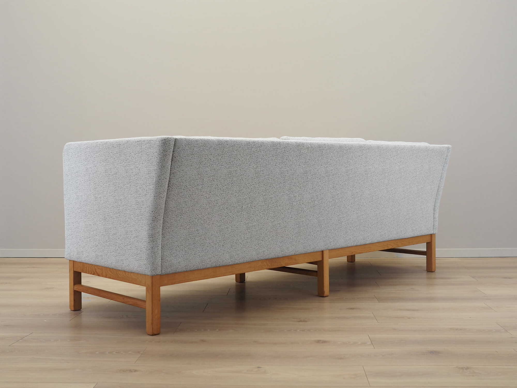 Vintage Sofa 3-seater Oak wood Textile Gray 1970s 4