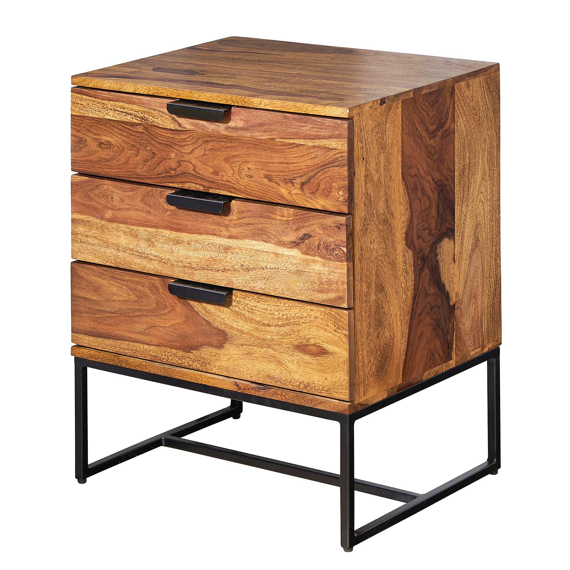 Nightstand Keneba Sheesham Black Solid 0