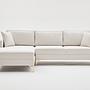 Lima Sofa Chaise Longue Left Cream with golden legs 6