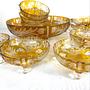 Small Bowl Set 11-Piece Crystal Glass Amber Color 4