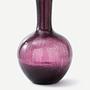 Gecrackelte Kugelvase Glas Dunkellila 2