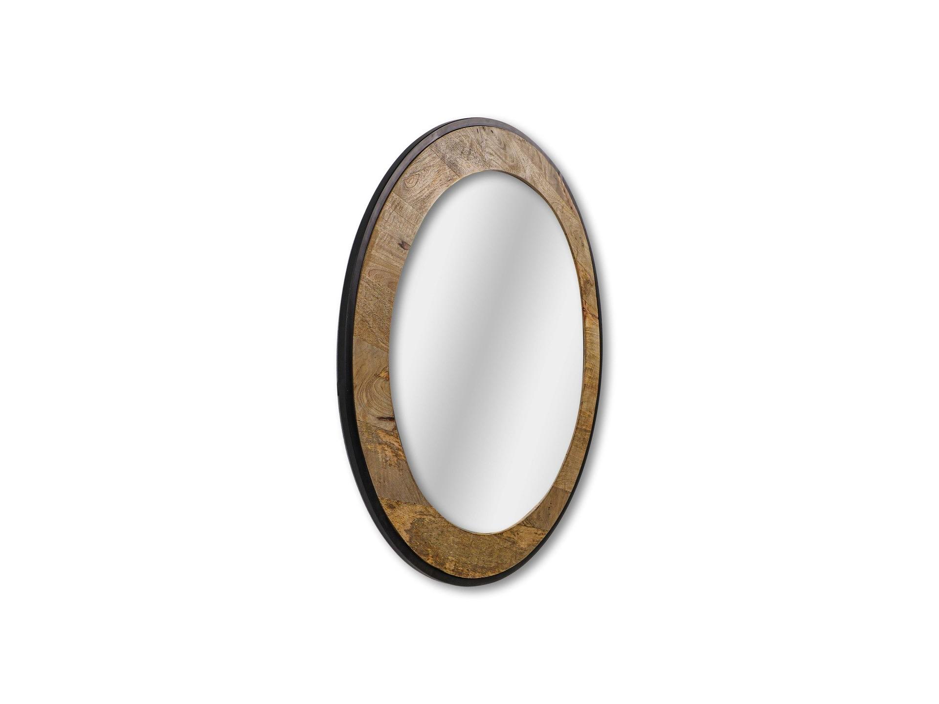 Runder Spiegel Mangoholz ø90cm 1