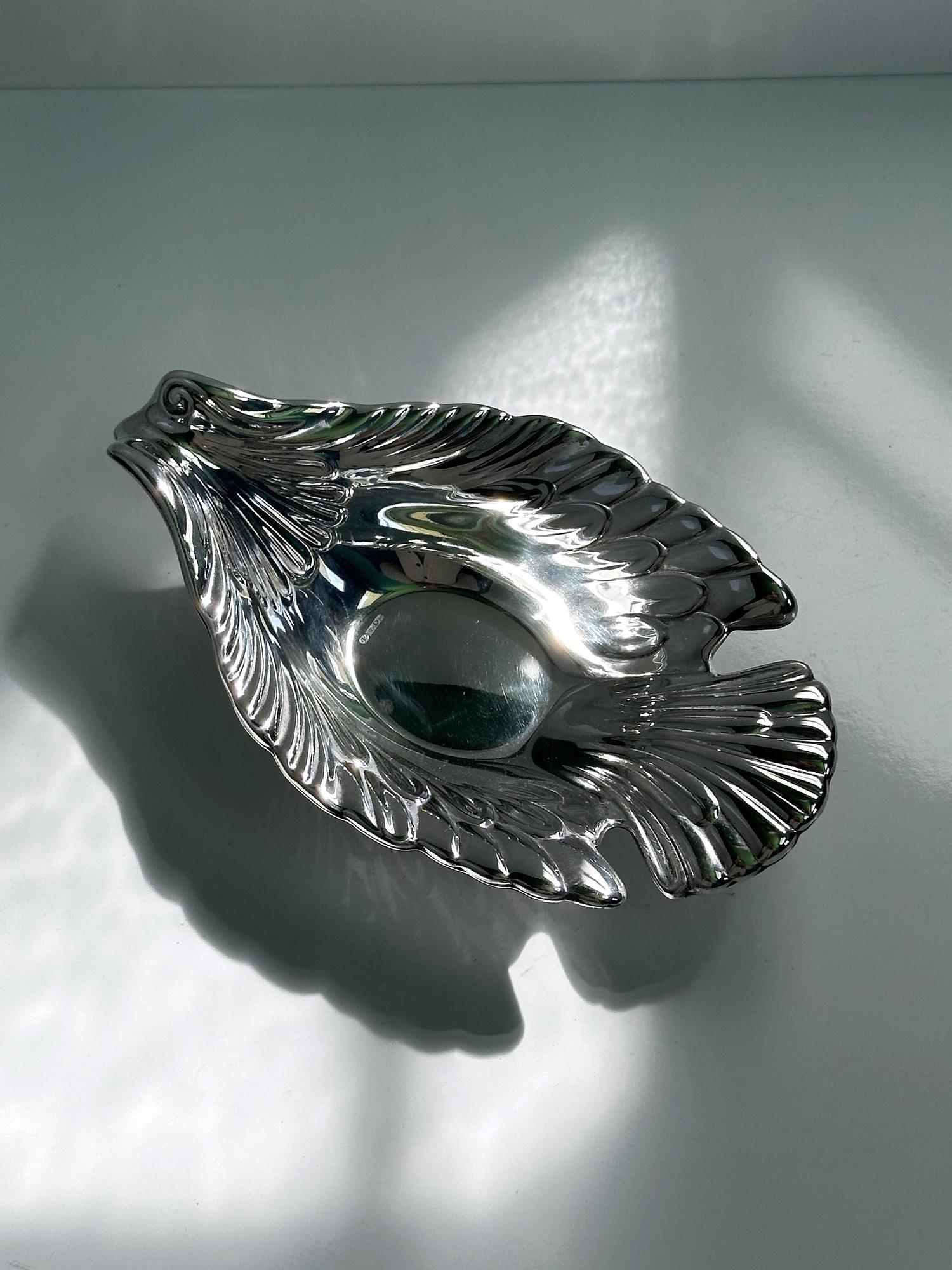 Vintage Schale Metall Silber 1970er Jahre 3