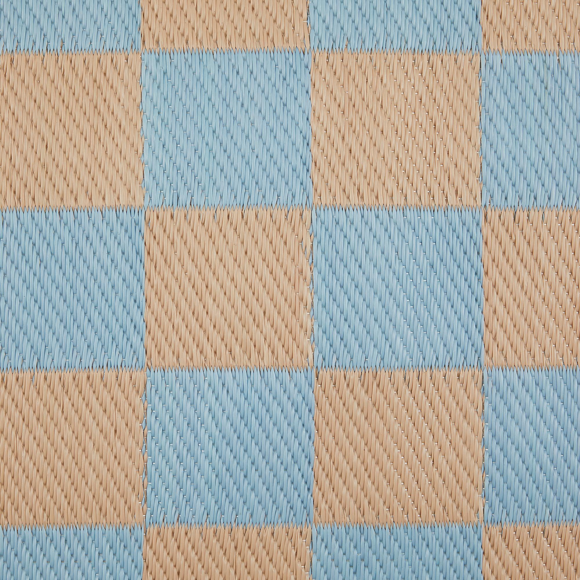 Teppich COLOUR CLASH Karo Polypropylen Blau Beige 150x90cm 2