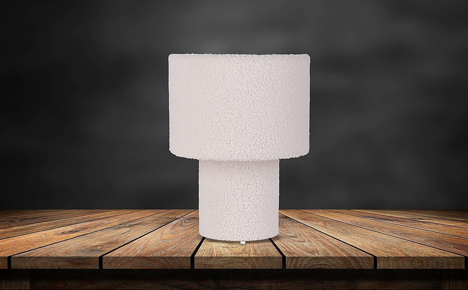 Fluffy Table Lamp Mixed Fabric Iron 1-Light 2