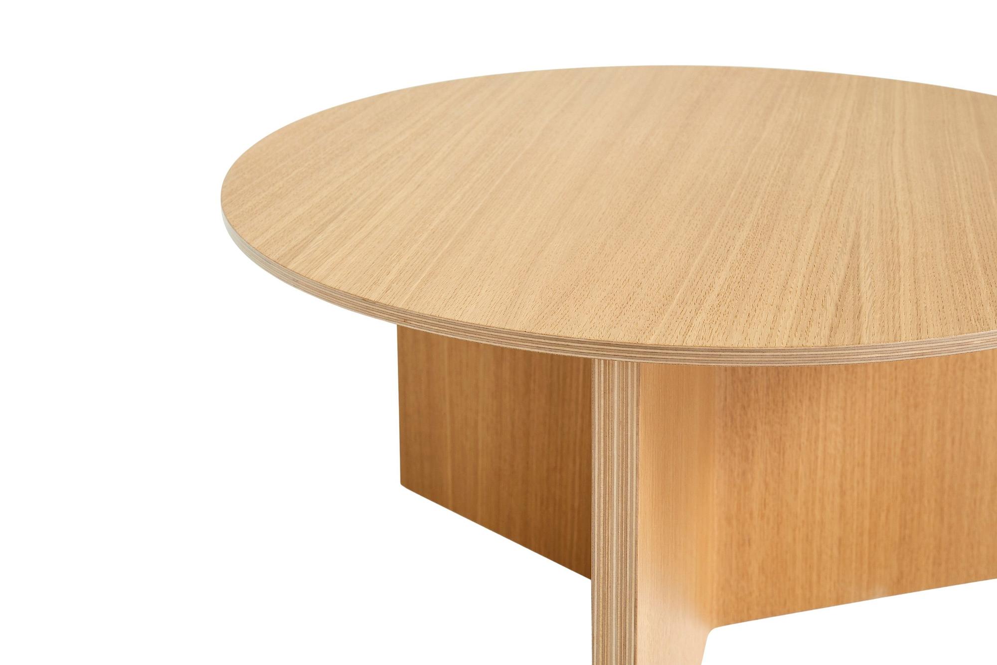 Slit Beistelltisch Wood Rund XL Beige 1