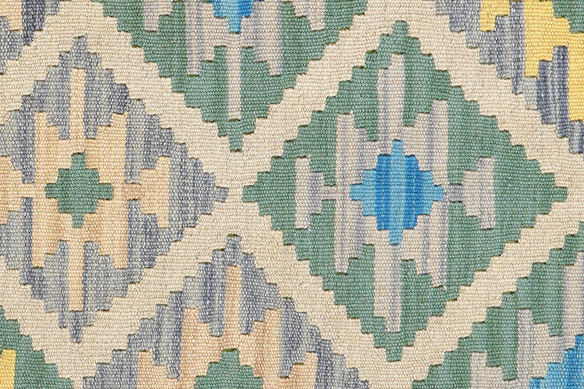 Kilim Gashgai Teppich Wolle Blau 3