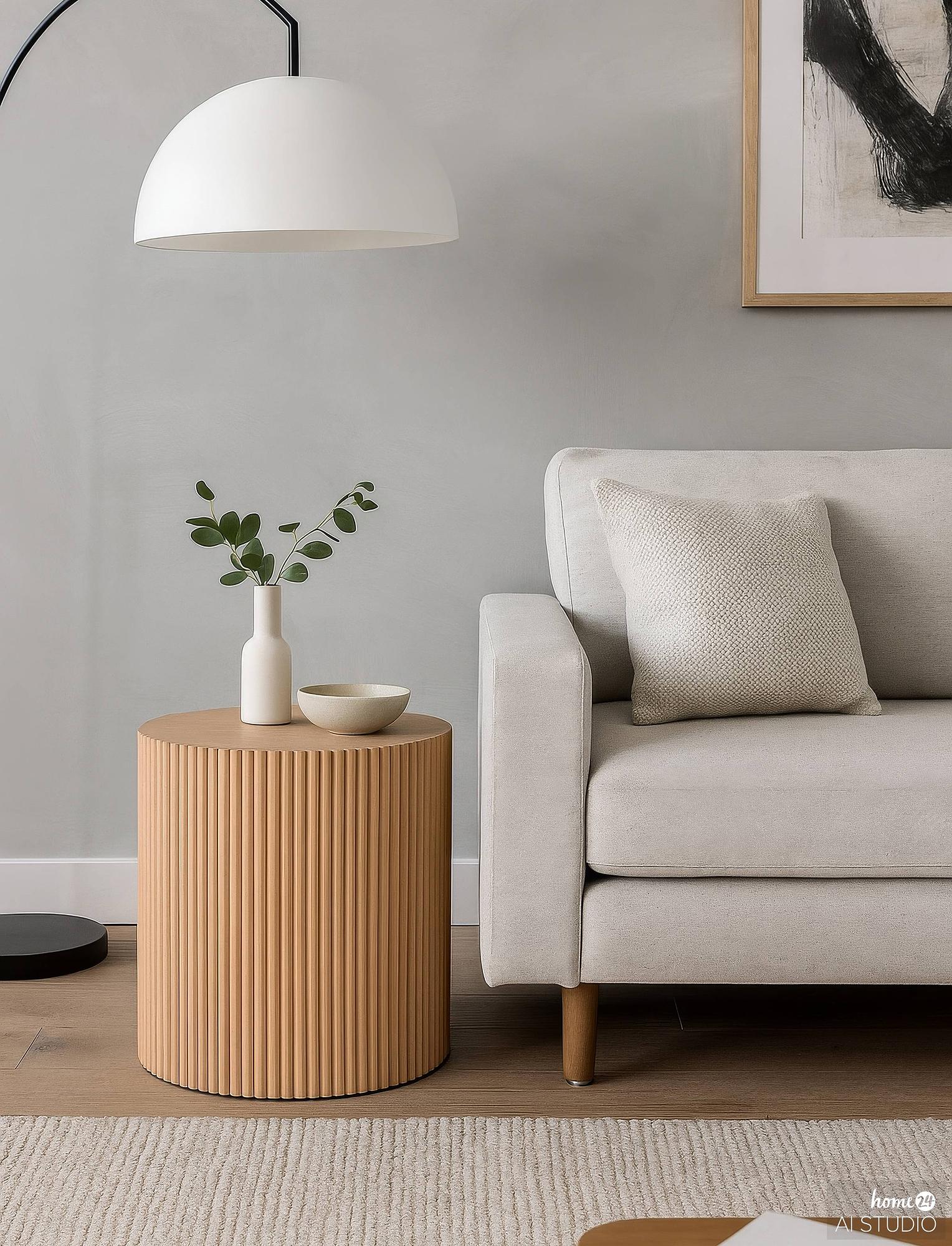 Censhi Beistelltisch Furniert Kiefer Braun 4