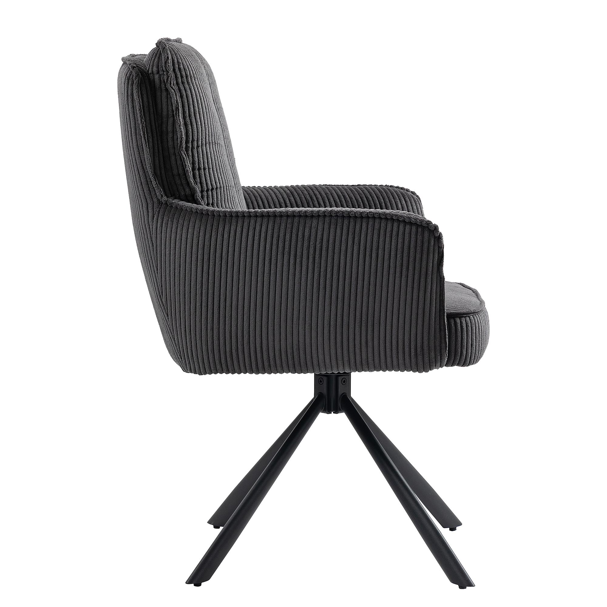 2x Drehbarer Armlehnenstuhl SALVIN Dunkelgrau 2