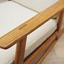 Vintage Schaukelstuhl Eichenholz Textil Creme 1960er Jahre 14