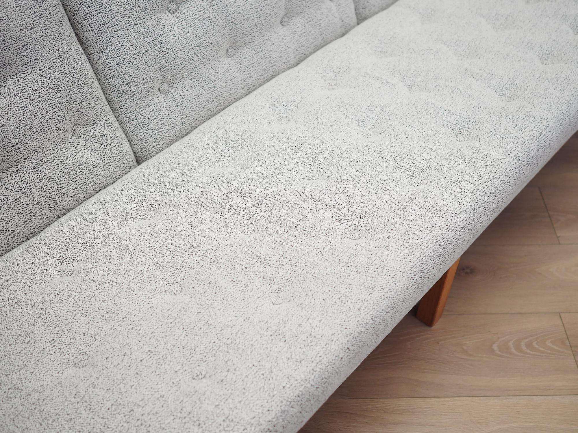 Vintage Sofa 3-seater Oak wood Textile Gray 1970s 13