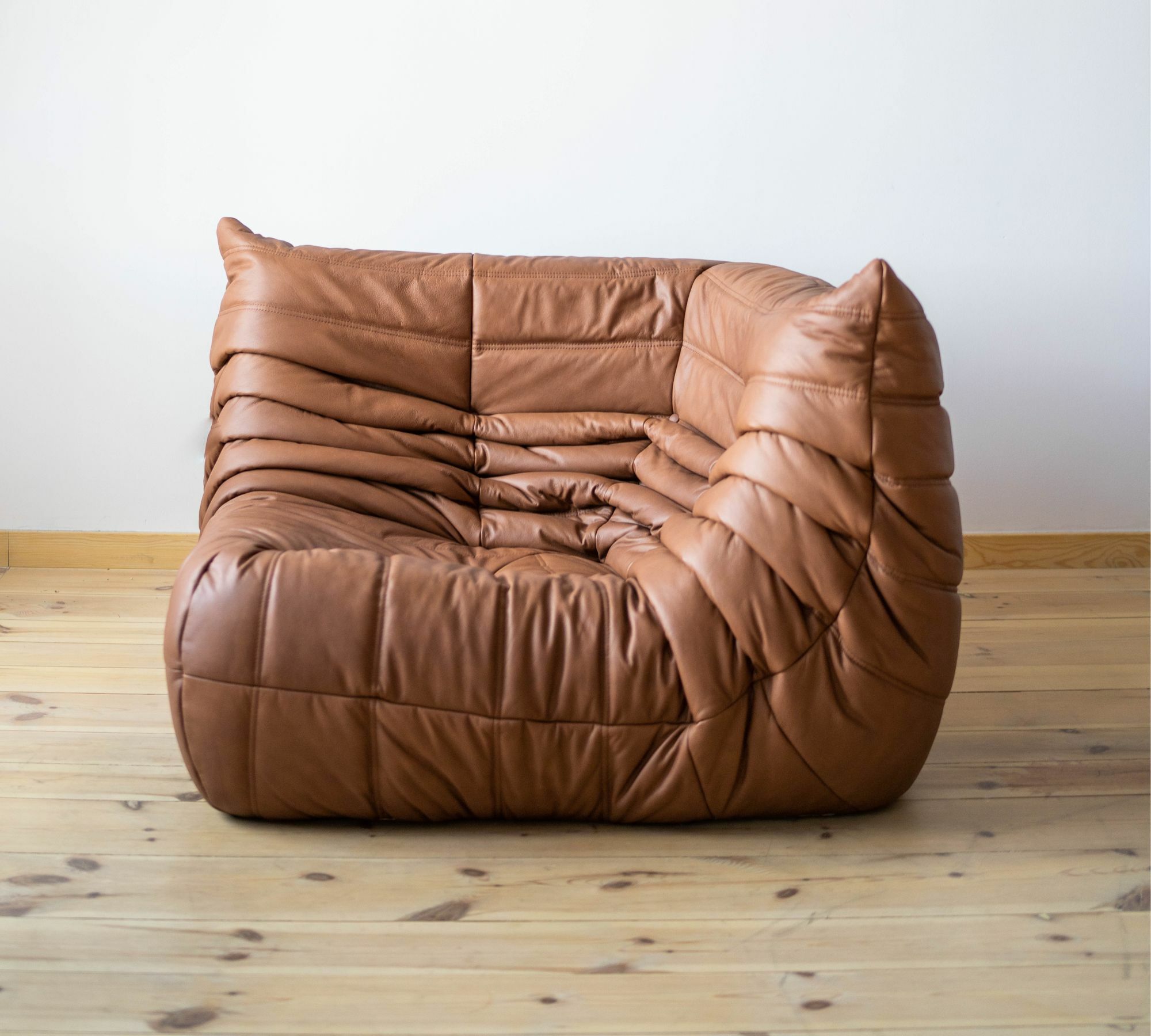 Togo Corner Sofa Smooth Leather Folk Brown 1