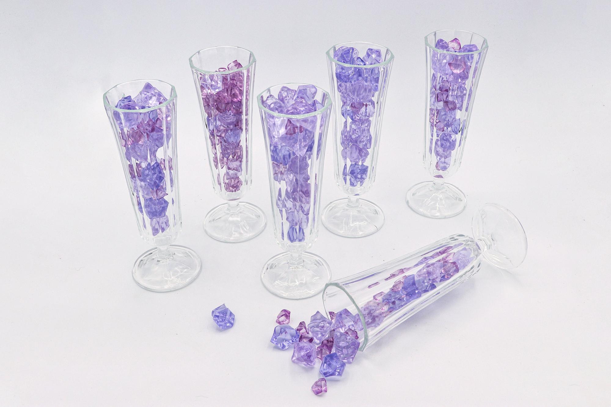 6x Vintage Sparkling Wine Glass Crystal 1980s 0