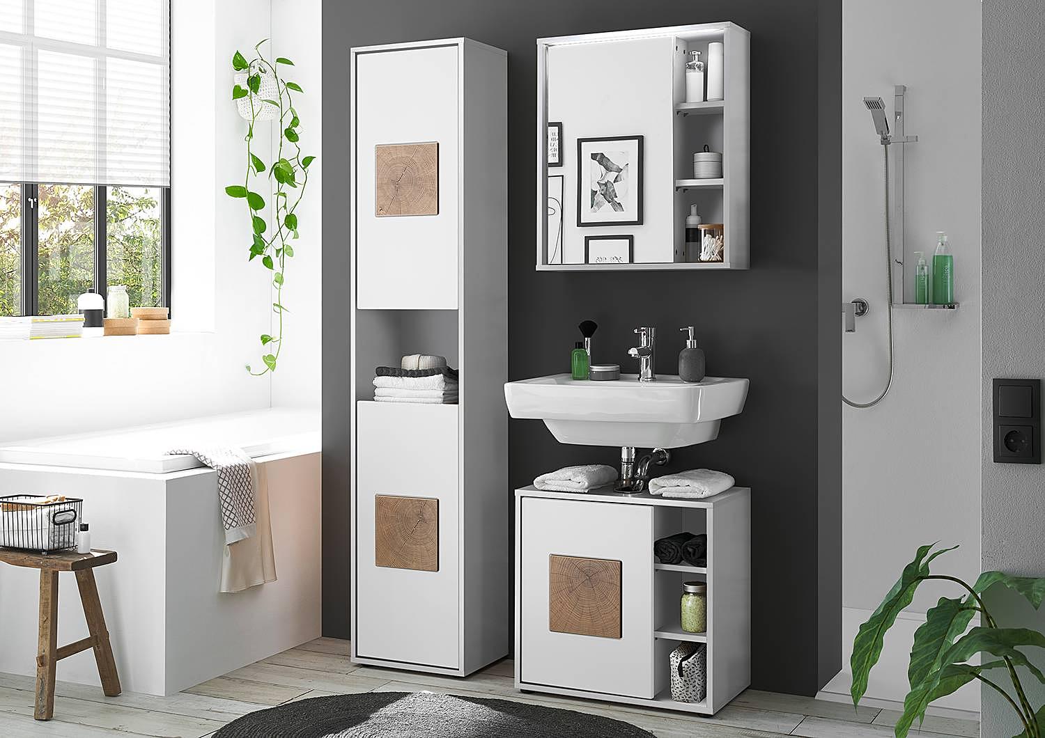 Spiegelschrank Astris Matt Weiß 2