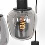 Pendant light 3-bulb glass aluminum black 5