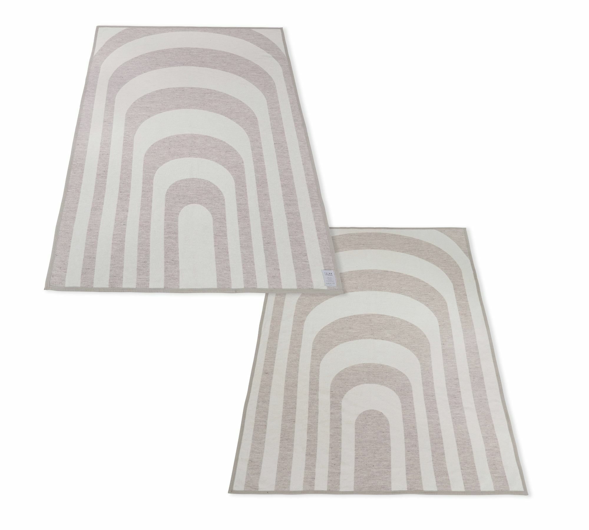 Decke Baumwolle Wolle Beige Gemustert 0