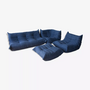 Togo Lounge Set 4-tlg. Textil Marineblau 0