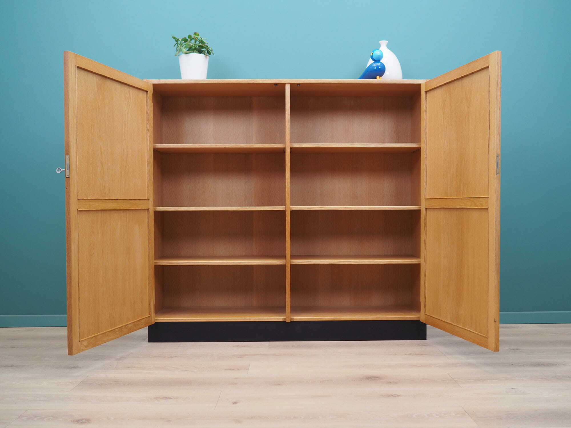 Vintage cabinet Oak wood Brown 1960s 2