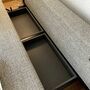 Sofa 2-Sitzer Schlaffunktion Webstoff Beige  3