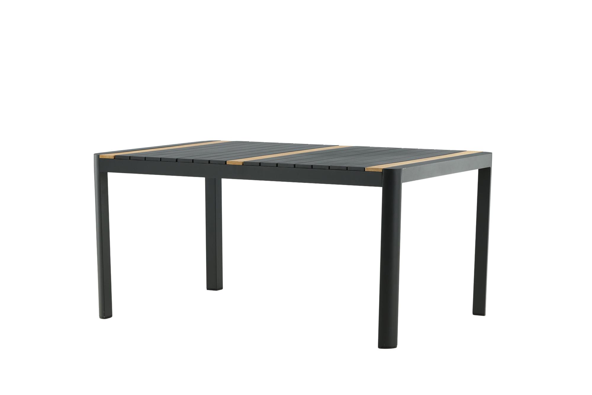 Togo Esstisch Aluminium Teak Schwarz 4