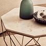Shalimar Octagon Coffee Table Iron Marble White 5