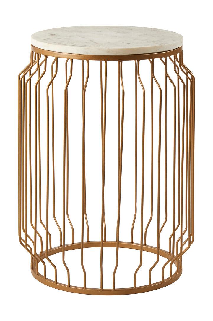 Shalimar Side Table Marble Gold White 1