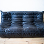 Togo Sofa 3-seater Pull-Up Leather Black 1