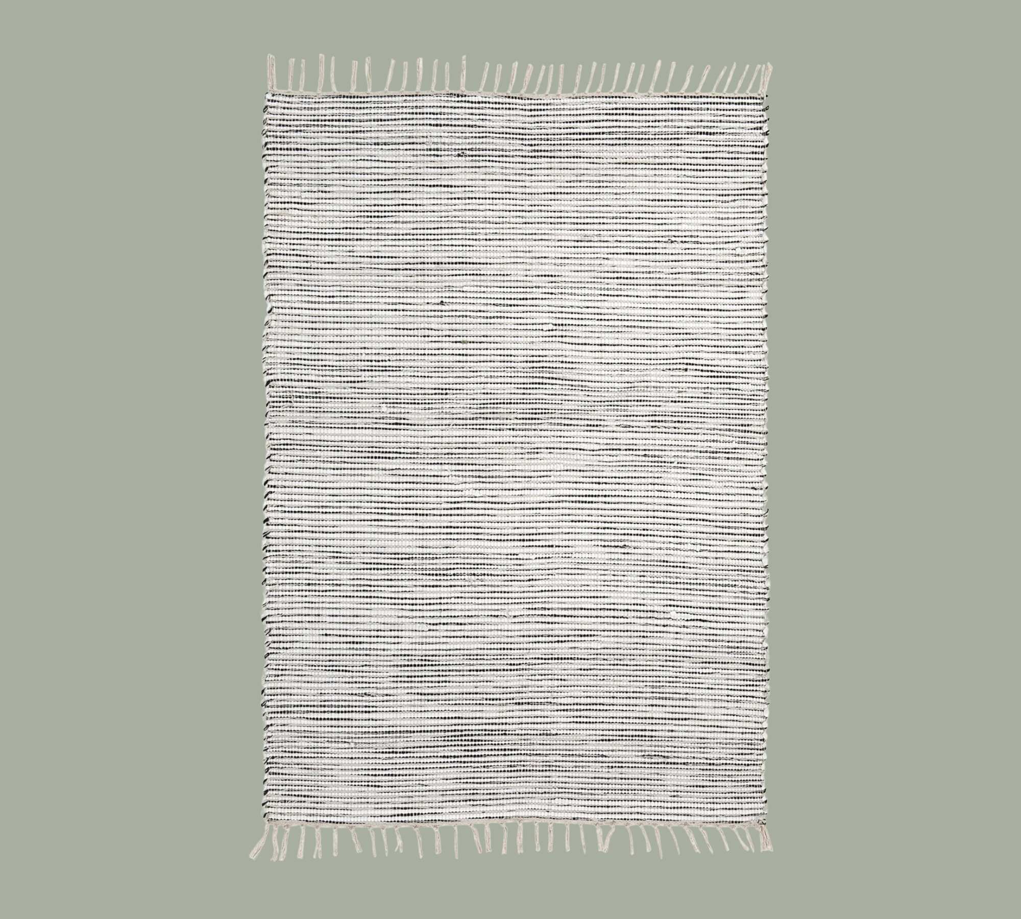 Mittelgroßer Teppich mit Fransen Schwarz/Weiß 0