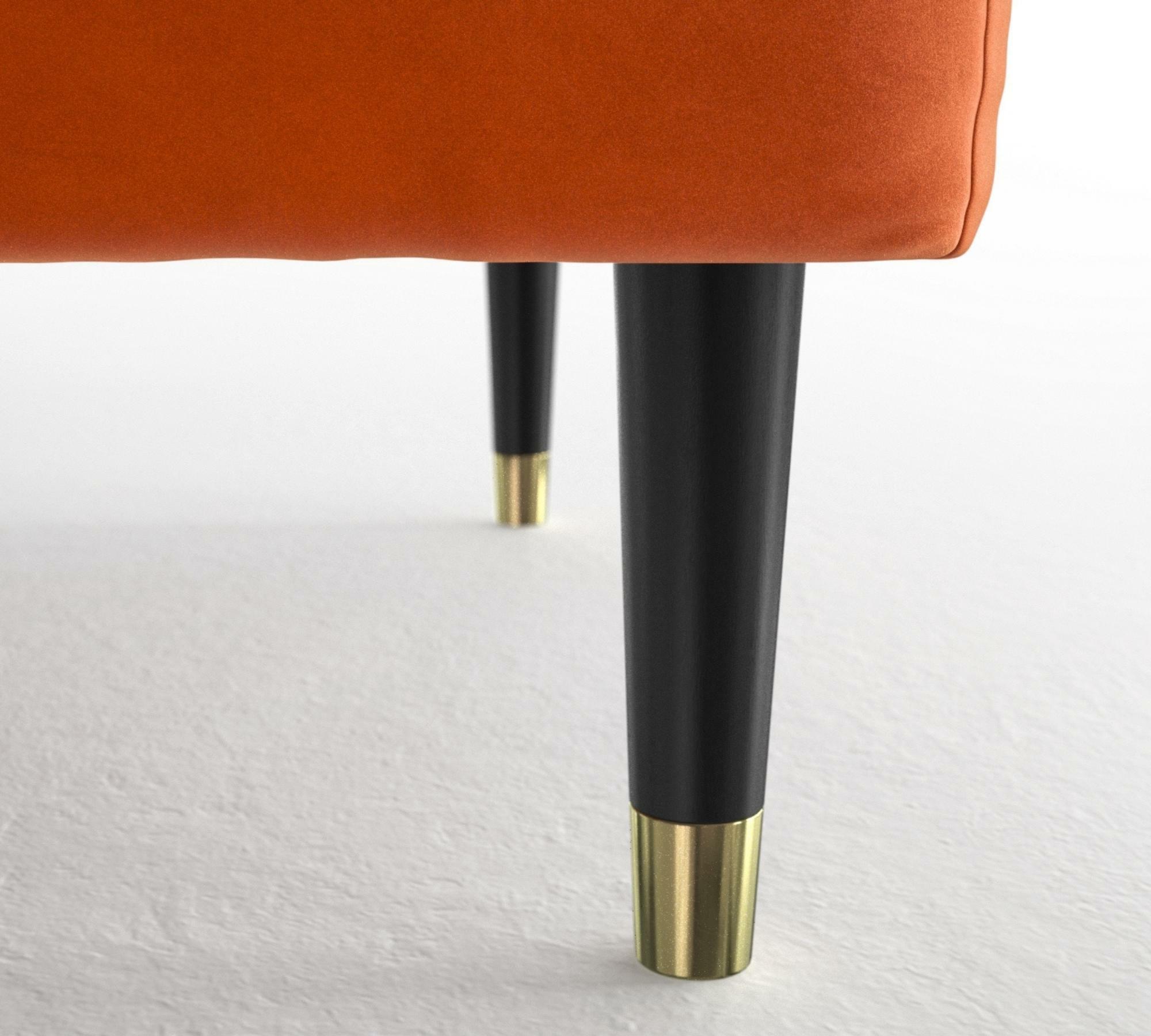 Hocker Aldo Samt Orange 3