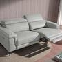 Sofa 3-Sitzer 6108 mit Relaxsystem Leder Grau 5