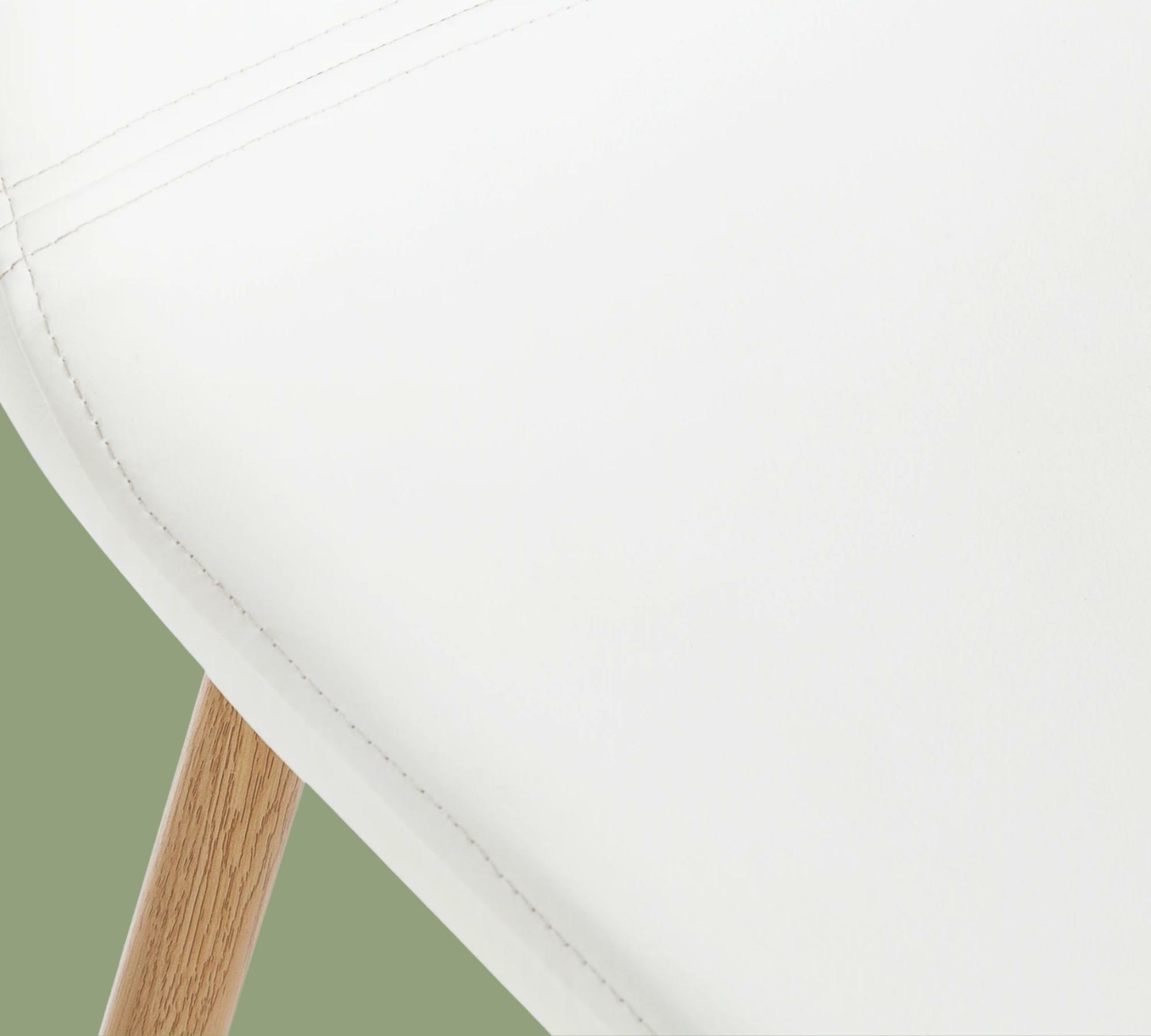 Upholstered chair Iskmo faux leather white set of 2 4