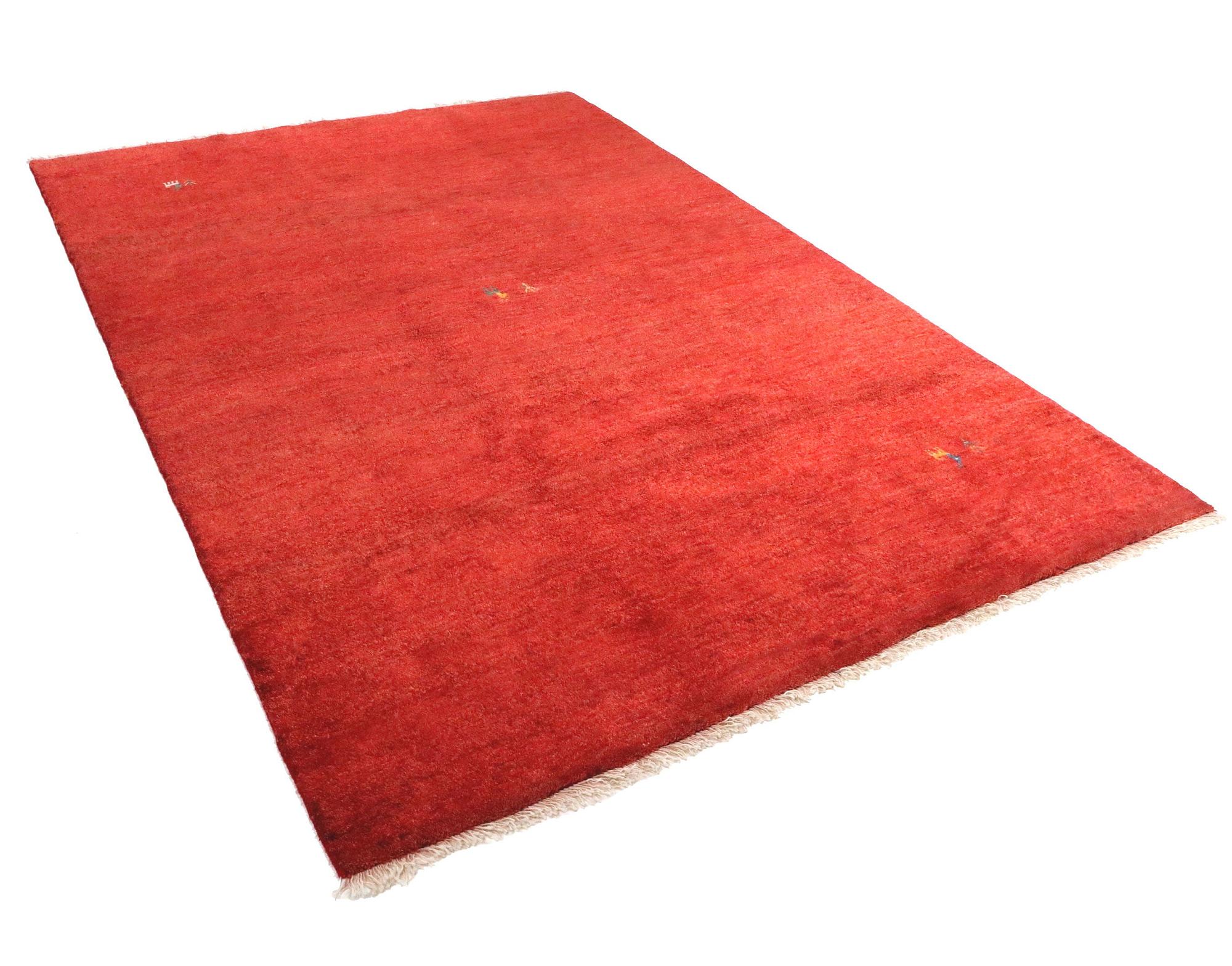 Gabbeh Teppich Wolle Rot 1