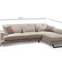 Sofa Récamiere Rechts Polyester Holz Ecru 9