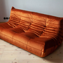 Togo Sofa 3-Sitzer Samt Bernstein-Orange 1