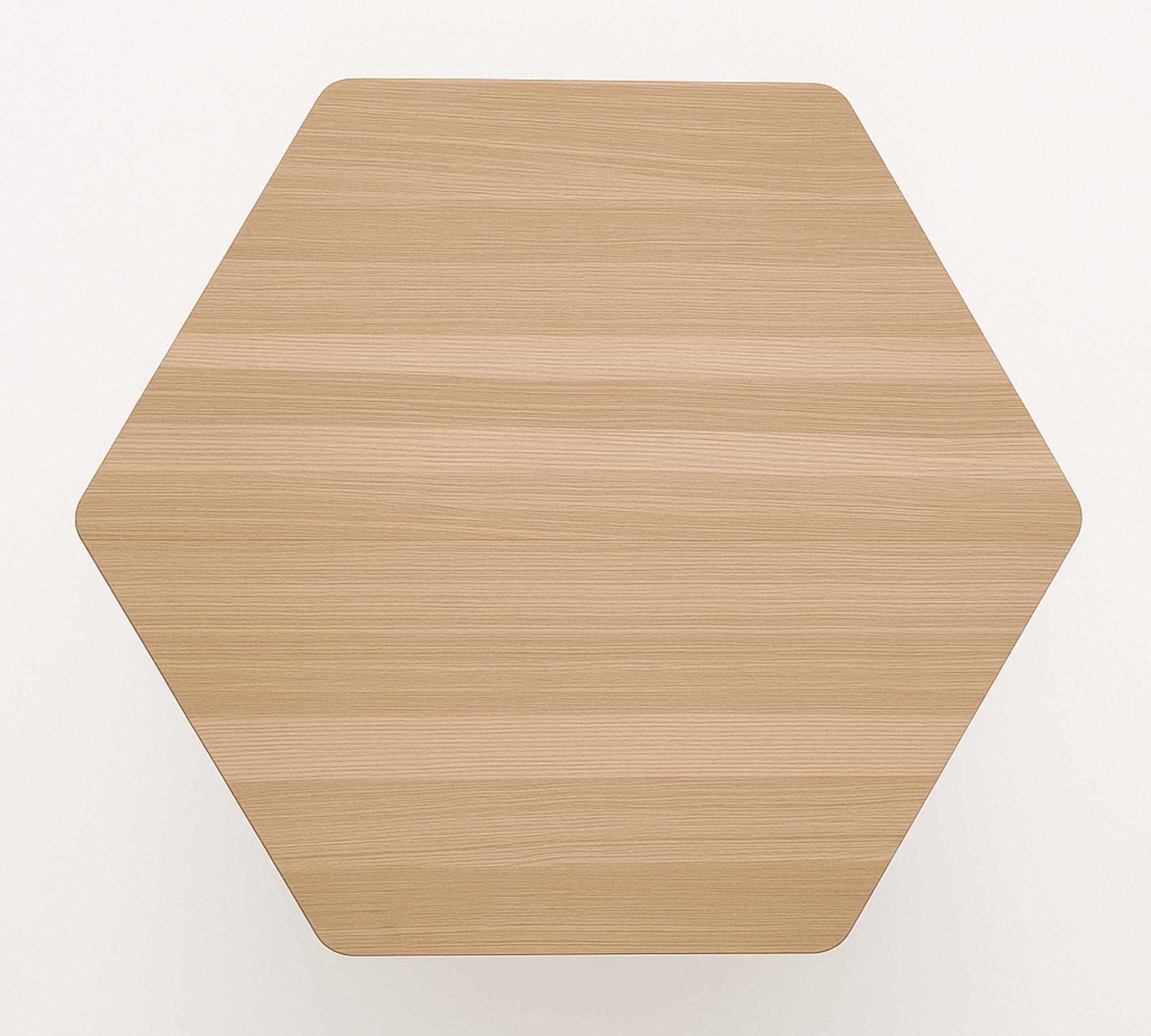 Hexagonaler Couchtisch hochwertiges Holz 75cmx75cmx36cm 2