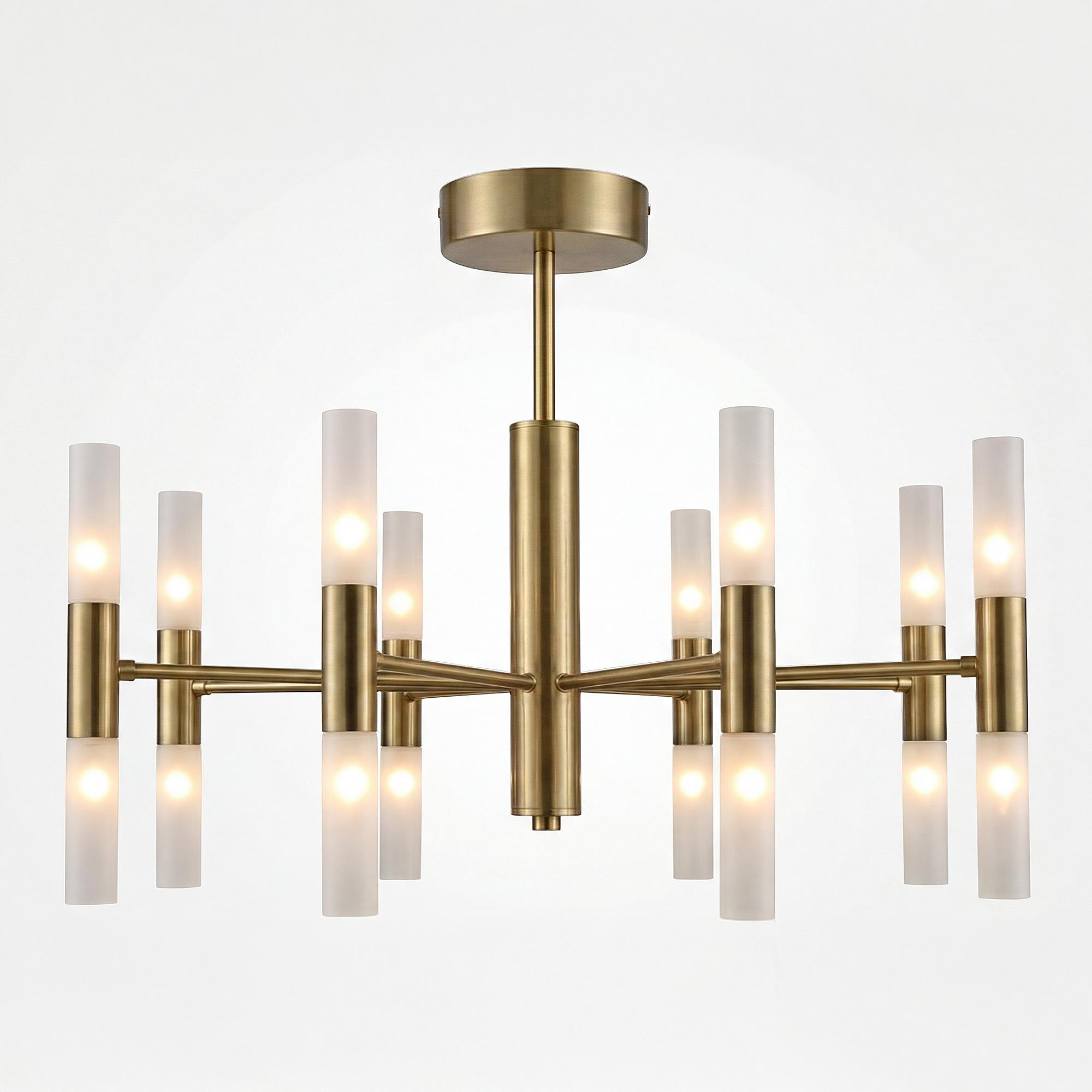 Ceiling light Fylux 20-light glass iron black 4