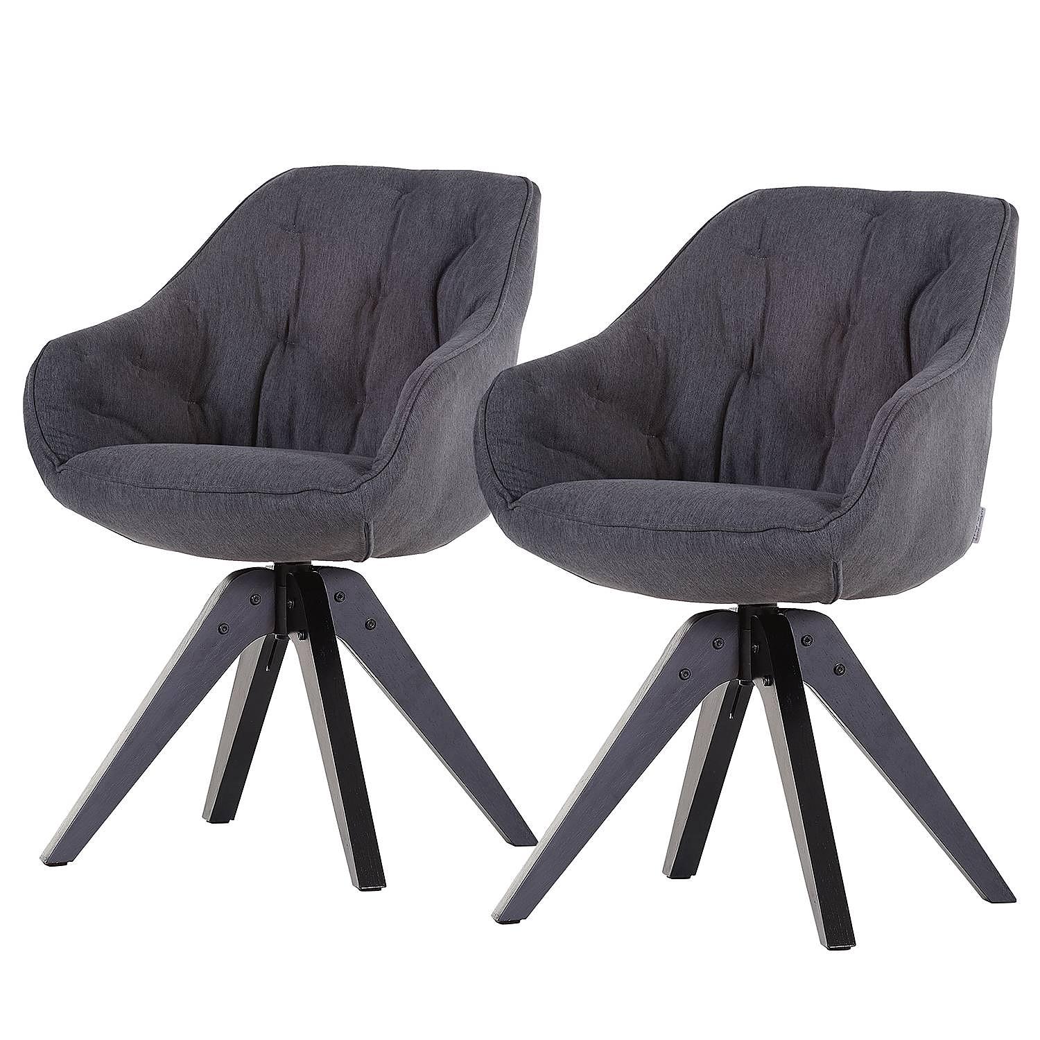 2x Drehbarer Armlehnenstuhl EVATO Anthrazit Schwarz 1
