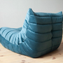 Togo Lounge Set 3 pezzi velluto blu mare 5