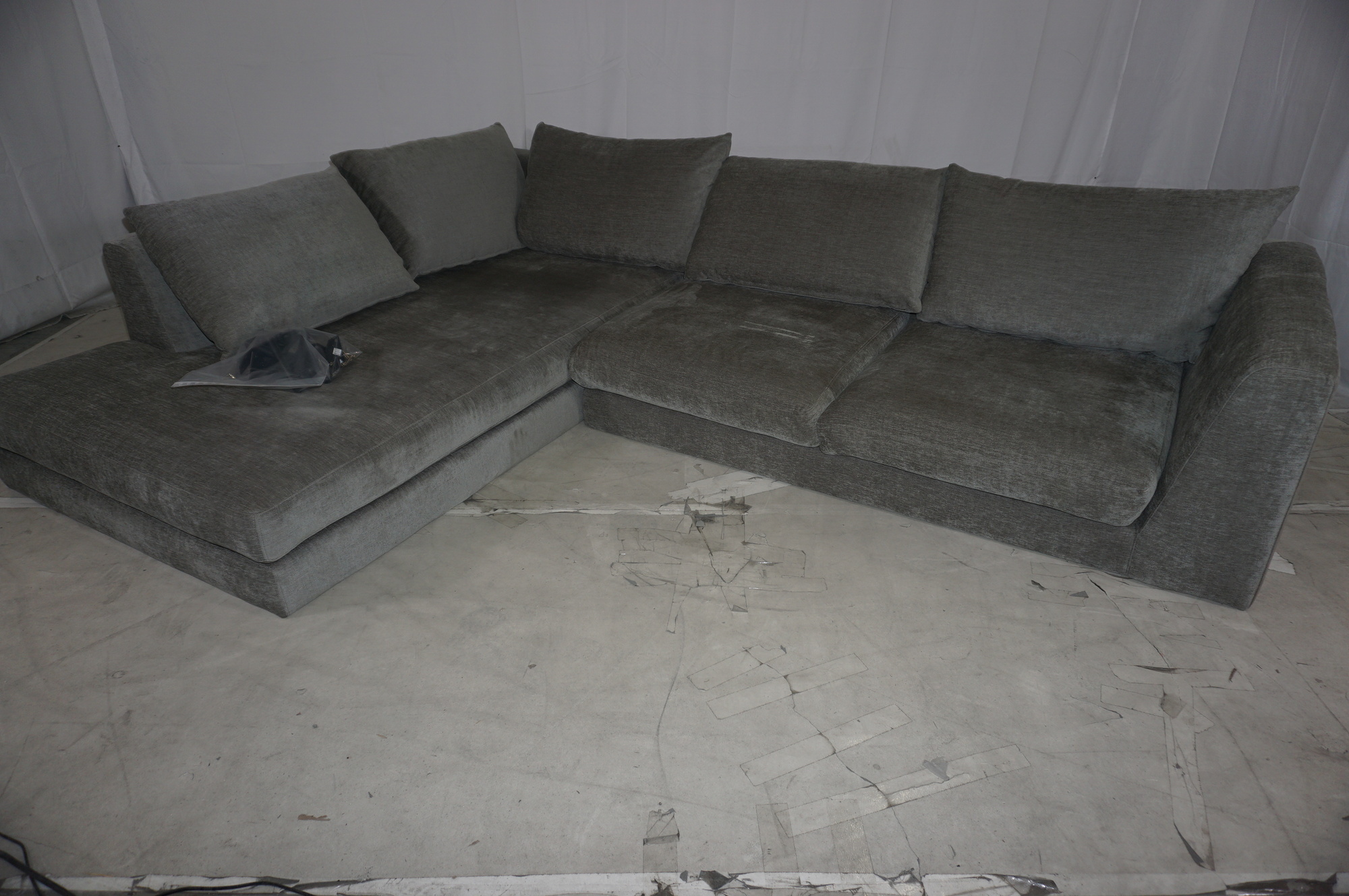 Noa Ecksofa Récamiere Links Planet Grey Green 5