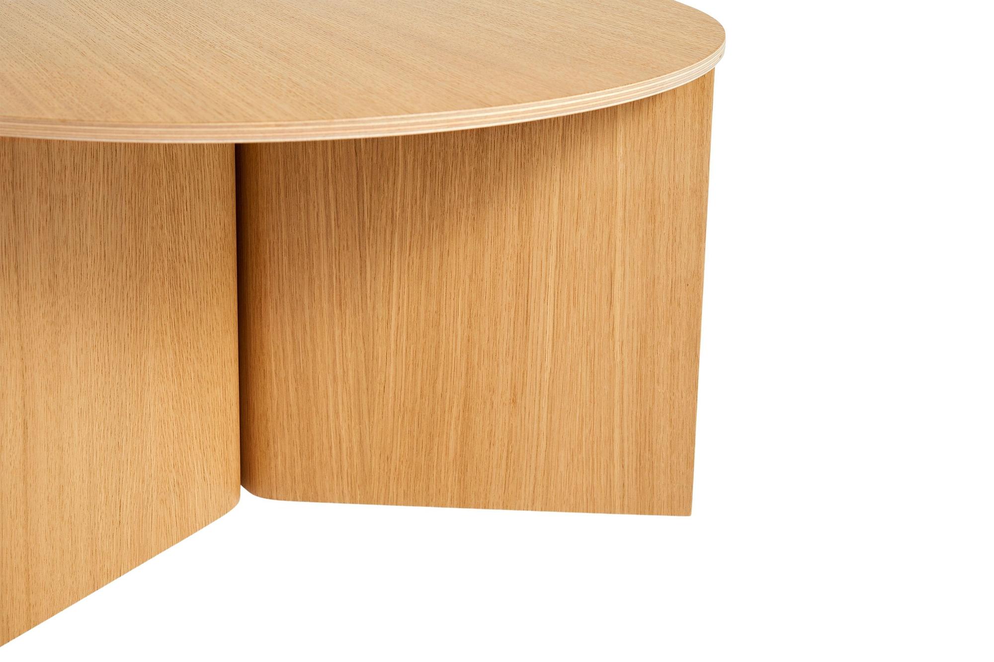 Slit Beistelltisch Wood Rund XL Beige 2