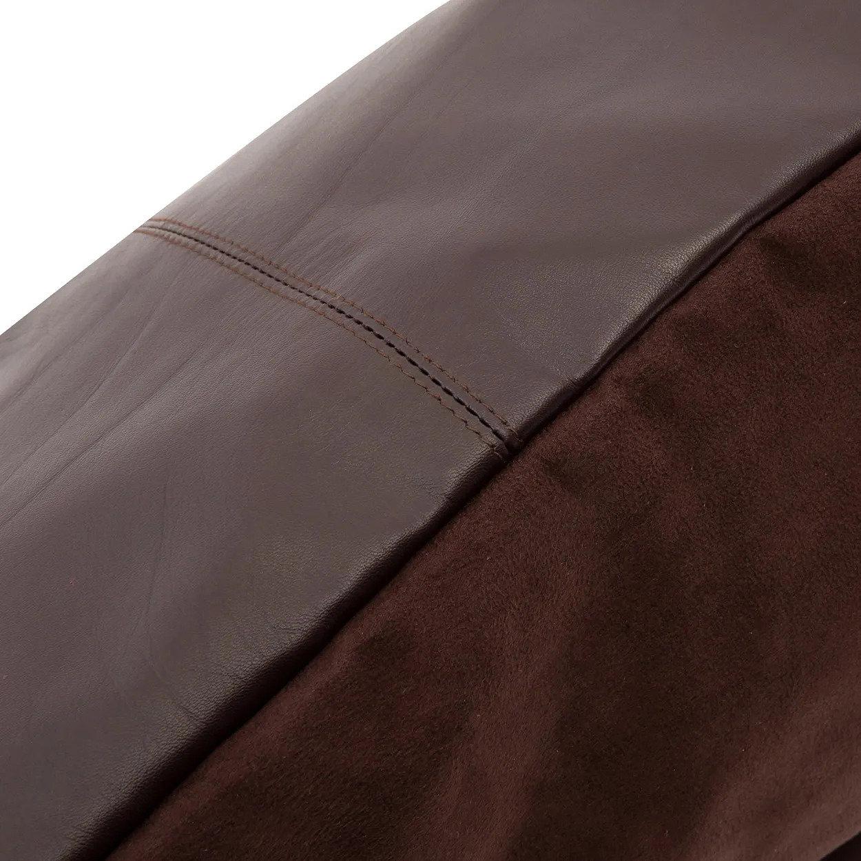 Cushion cover leather brown 2