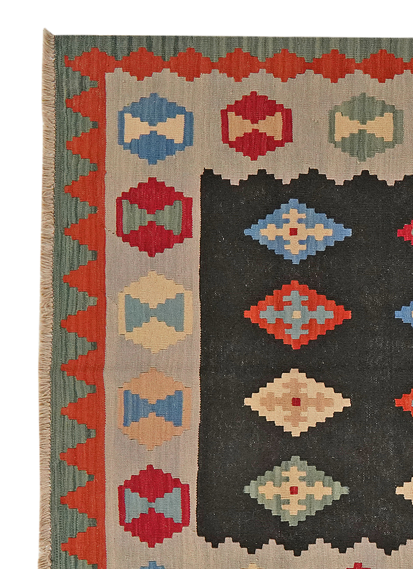Kilim Gashgai Teppich Wolle Mehrfarbig 1