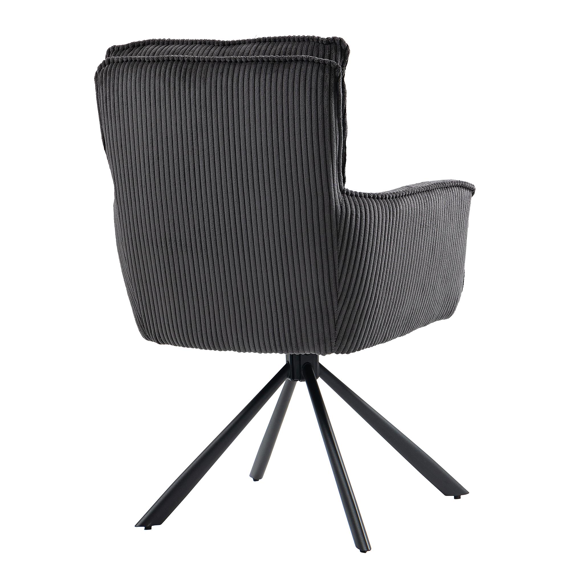 2x Drehbarer Armlehnenstuhl SALVIN Dunkelgrau 4