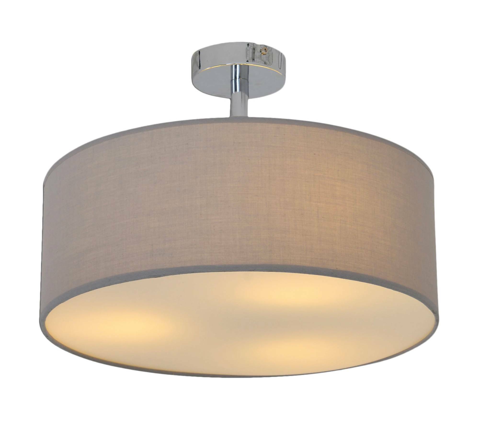 3-light ceiling lamp Cotton fabric Steel Gray 0