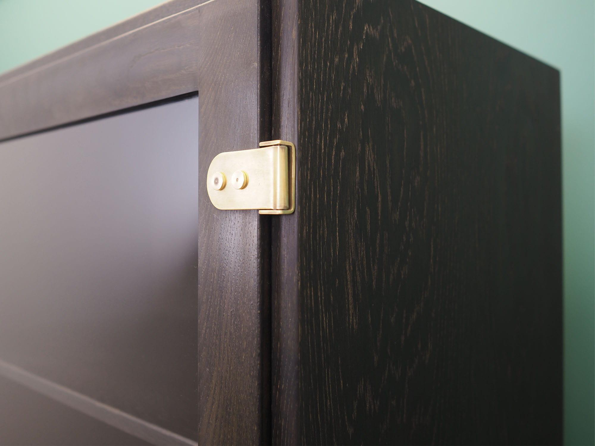 Vintage Schrank Eichenholz Grau 1960er Jahre 13