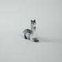 Ceramic fawn figure Grey 1970s 3