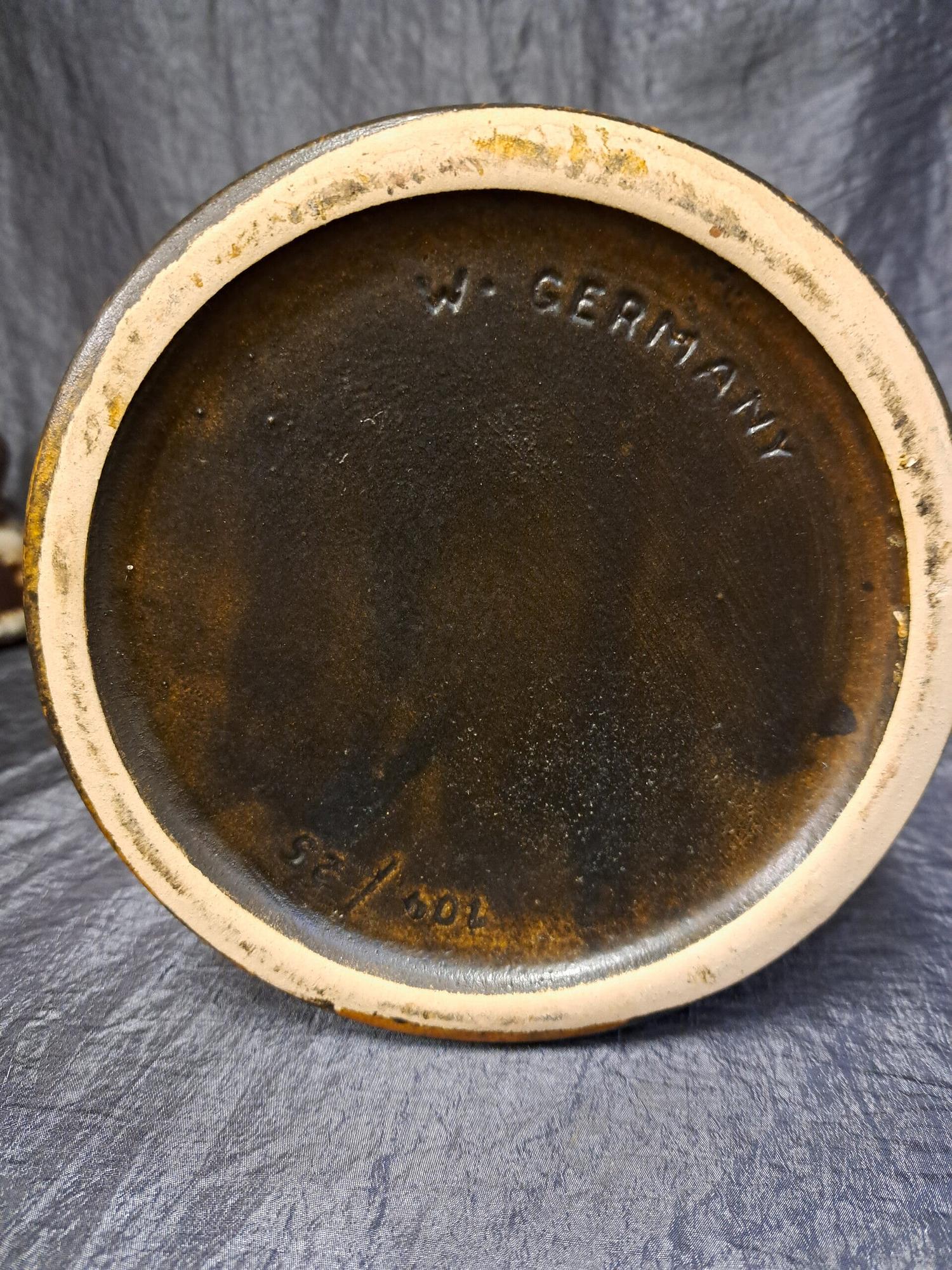 Vintage Vase Keramik Braun Schwarz 4