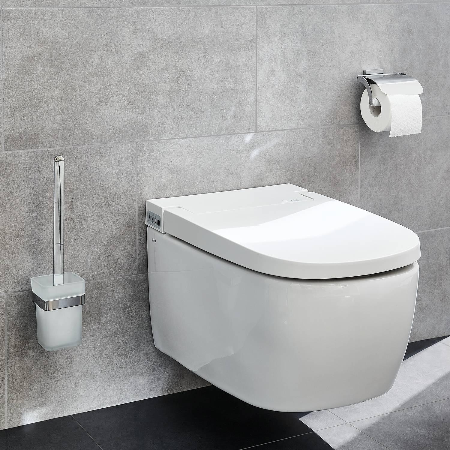 Neo Rollenhalter mit Deckel Edelstahl Silber 2