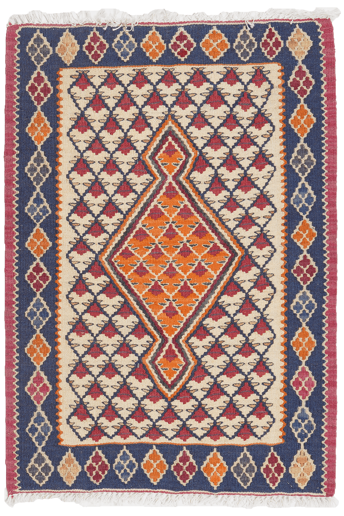 Kilim Senneh Teppich Mehrfarbig 0
